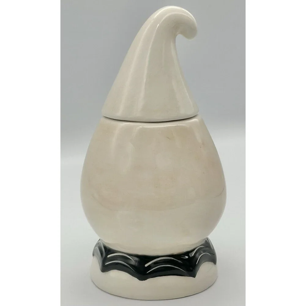Johanna Parker Transpac Ghost Ceramic Candy Dish Canister Halloween Decor